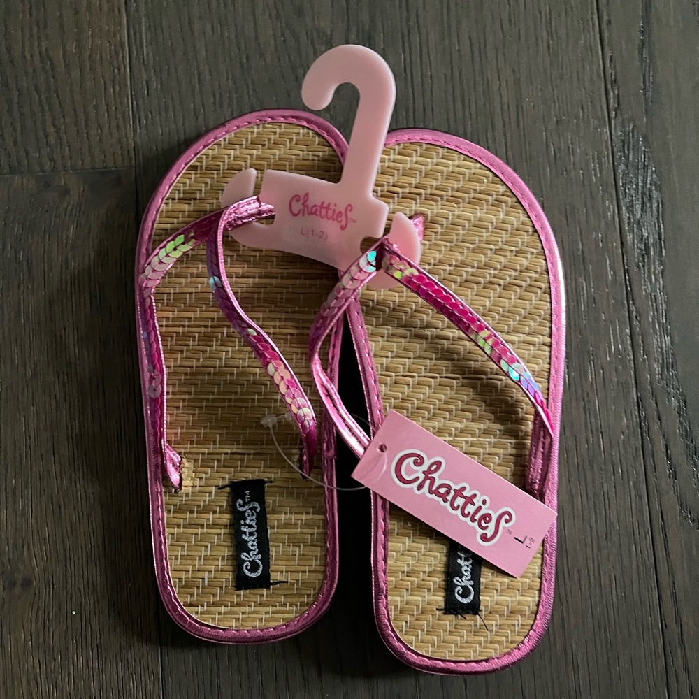Chatties girls beach slippers sz 1/2 NWT